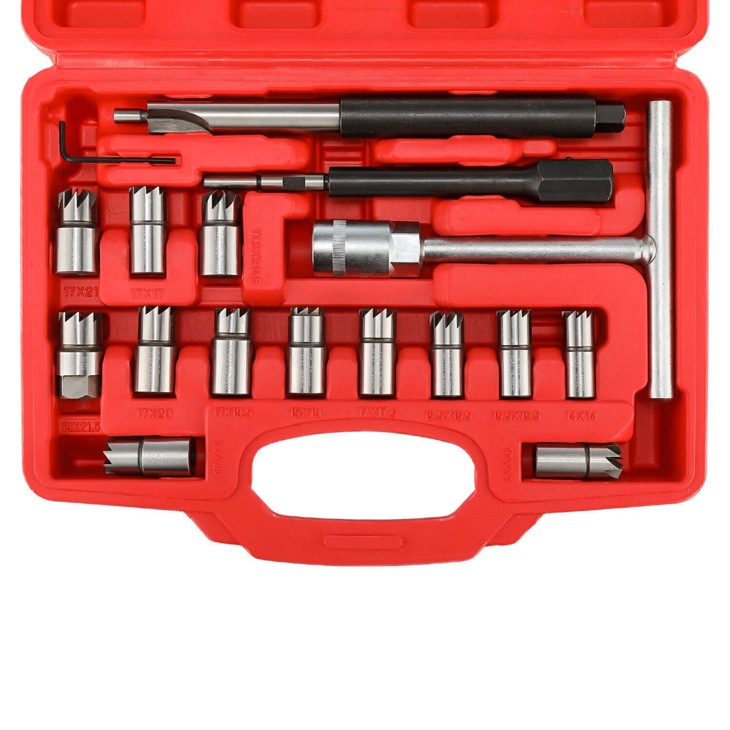 Fuel injector seat cutter reamer / carbon removal set (for Delphi Bosch diesel fuel injectors)