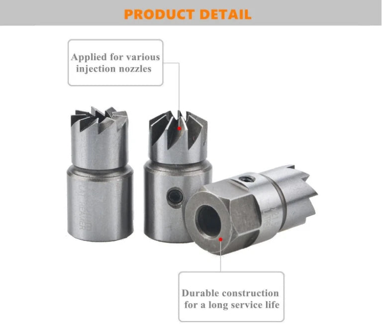 Fuel injector seat cutter reamer / carbon removal set (for Delphi Bosch diesel fuel injectors)