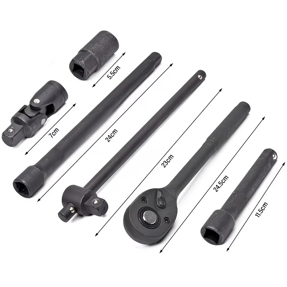 1/2 inch ratchet & socket set 8-32 mm