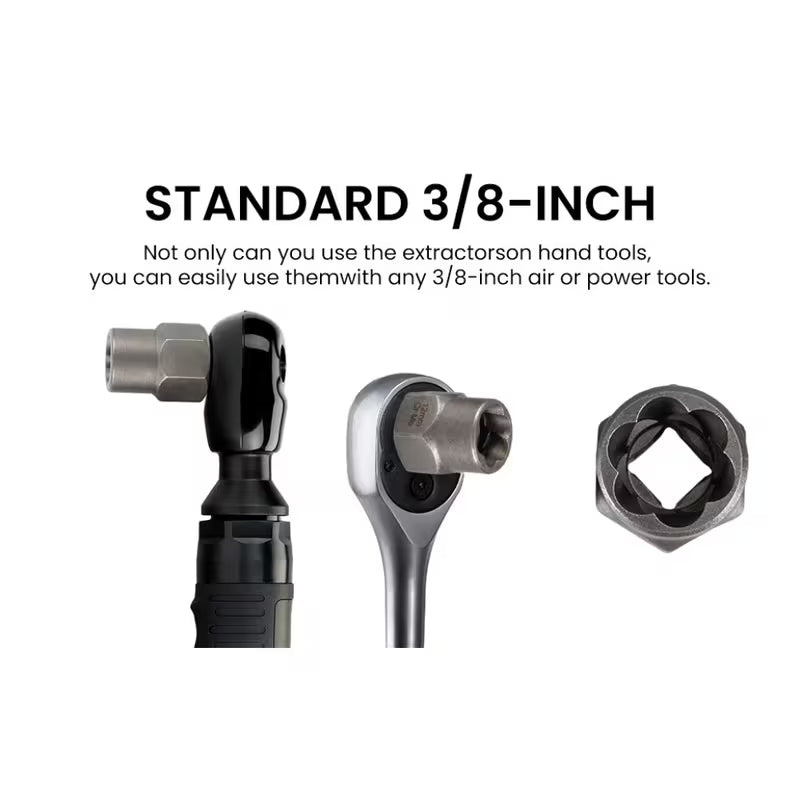 Bolt & nut extractor set (for stripped and rounded bolt / nut)