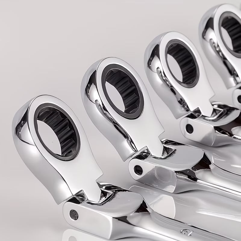 Adjustable ratchet end spanner set 6 - 19mm