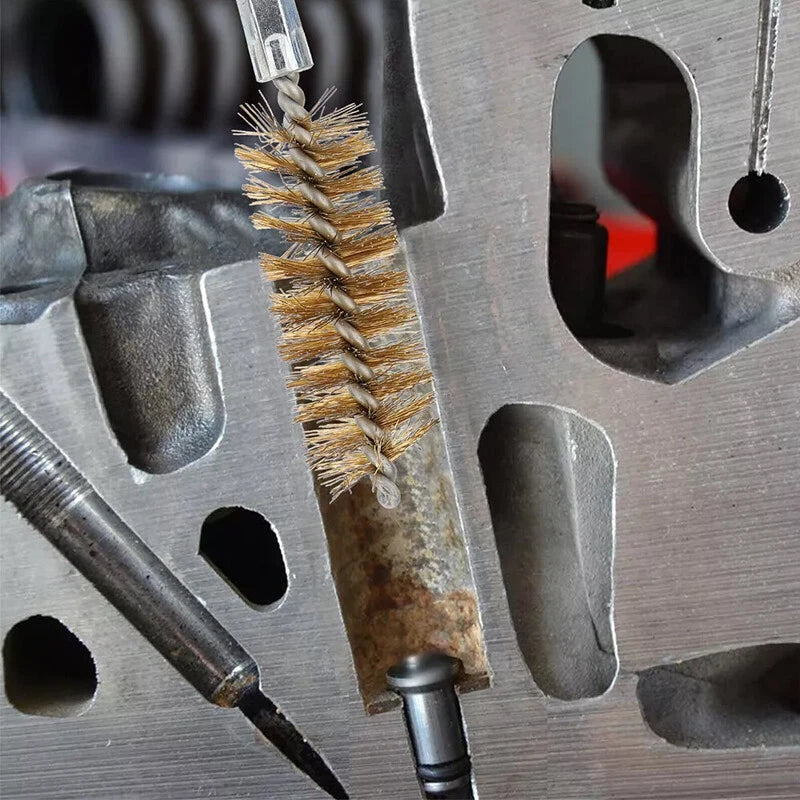 Diesel injector seat cleaning brush set