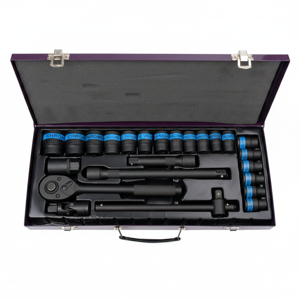1/2 inch ratchet & socket set 8-32 mm