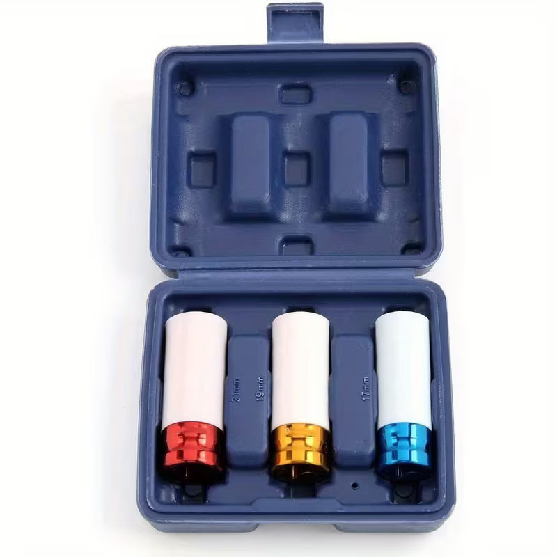 Thin Wall Wheel Nut Sockets (17mm, 19mm, 21mm for 1/2-Inch )