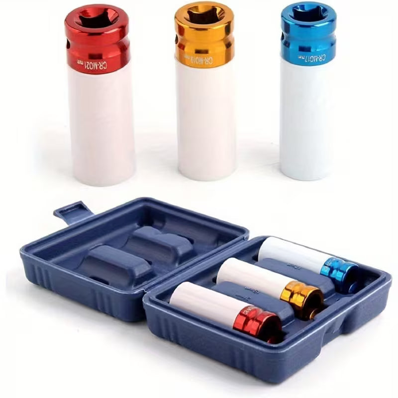Thin Wall Wheel Nut Sockets (17mm, 19mm, 21mm for 1/2-Inch )